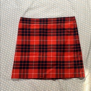 Red plaid pencil skirt